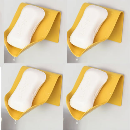 Porte-savon-mural-lot-4-jaune