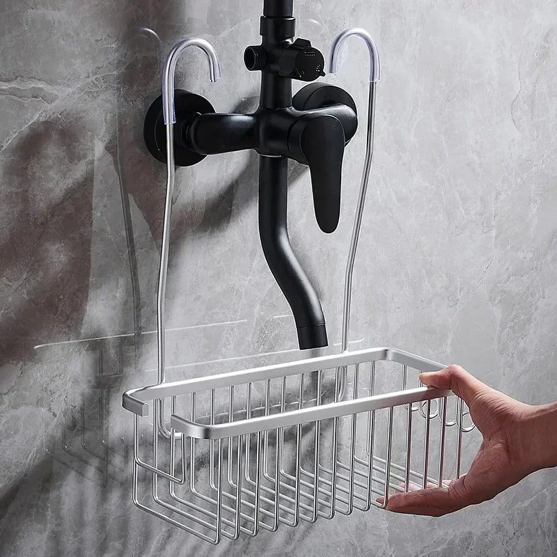 etagere-de-douche-argenté-posé