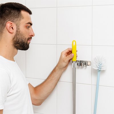 Porte balai mural 4 places