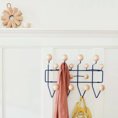 porte-manteau-mural-bois-boule multicolore