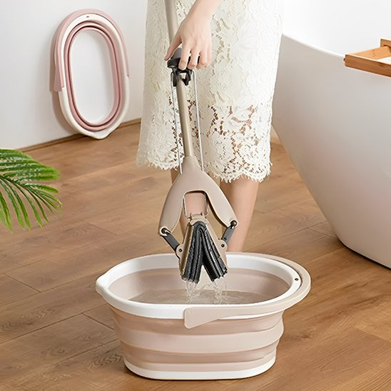 nettoyage avec le seau pliable trés pratique